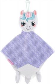 img 4 attached to Soft And Plush PaciPal Unicorn Blanket - 2-In-1 Stuffed Animal And Security Blanket For Newborns