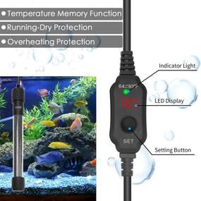 img 1 attached to JESTOP 100W Submersible Aquarium Heater with External Temperature Controller - Adjustable Mini Turtle Tank and Fish Tank Heater with Suction Cups for Saltwater & Freshwater