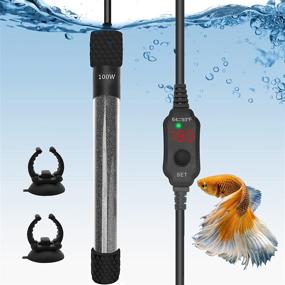 img 4 attached to JESTOP 100W Submersible Aquarium Heater with External Temperature Controller - Adjustable Mini Turtle Tank and Fish Tank Heater with Suction Cups for Saltwater & Freshwater