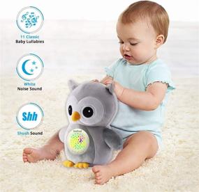 img 1 attached to 🦉 ZooPond - Baby Soother, Night Light and Sound Machine, Crib Toys with Music and Lights, Crib Soother, Crib Light, Infant Sleep Aid, Owl Sound Machine, White Noise Machine for Baby (Grey)