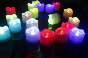 img 3 attached to Pack Of 12 Wave Open Style Battery Powered Tea Lights With Remote Control, Timer & Color Changing Flickering Lights - Ideal For Weddings, Christmas Decorations & More