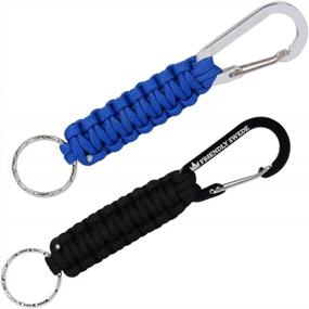 img 4 attached to Premium Paracord Keychain Set With Carabiner - 350 Lb Strength, Perfect For Survival, Tactile Use, And Everyday Tasks - The Friendly Swede Tactical Lanyard Duo