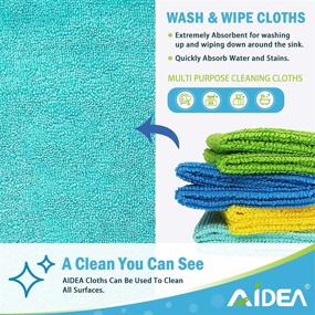 img 3 attached to AIDEA Microfiber Cleaning Cloths - 12 Pack: All-Purpose, Highly Absorbent, Lint-Free, Streak-Free Wash Cloth for House, Kitchen, Car, Window - Ideal Gifts (12in.x 12in.)