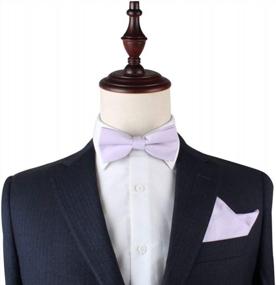 img 1 attached to Cotton-Linen Blend Blush Purple Pocket Square Wedding Handkerchief For Groomsmen