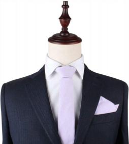 img 2 attached to Cotton-Linen Blend Blush Purple Pocket Square Wedding Handkerchief For Groomsmen