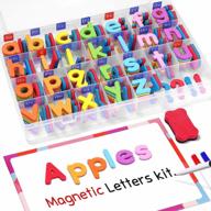 234 pcs alphabet letters kit with double-sided magnet board - colorful foam magnetic letters for preschool kids toddler spelling and learning - gamenote classroom logo