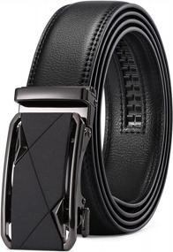 img 4 attached to SENDEFN Men'S Leather Belt W/ Automatic Ratchet Buckle & Gift Box - Dress Or Casual Trim To Fit