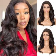 long curly lace front wig for women with baby hair and deep 5" lace parting - heat resistant synthetic fiber in dark chestnut brown - kalyss 21" wig logo