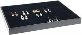img 2 attached to Bocar Jewelry Display Black Showcase Earring Organizer Holder Tray (BP-EH)