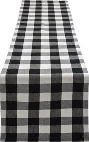 img 4 attached to Washable And Reusable Buffalo Plaid Checkered Table Runner For Indoor Or Outdoor Use