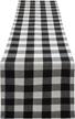 washable and reusable buffalo plaid checkered table runner for indoor or outdoor use logo