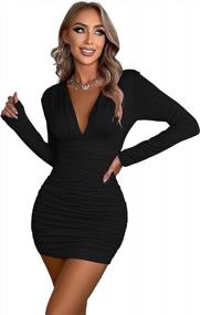 img 1 attached to Get Ready To Turn Heads With Halife Women'S Deep V Neck Bodycon Party Dress!