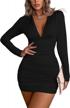 get ready to turn heads with halife women's deep v neck bodycon party dress! logo