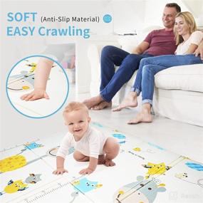 img 3 attached to Aiyoo Baby Play Mat - Foldable Double-Sided Crawling Mat for Infants, Toddlers, and Kids, 77x69x0.6 Inches