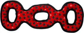 img 3 attached to TUFFY® - World'S Tuffest Soft Dog Toy® - Ultimate 3Way Tug - Squeakers - Multiple Layers. Made Durable, Strong & Tough. Interactive Play (Tug, Toss & Fetch). Machine Washable & Floats. (Red Paw)