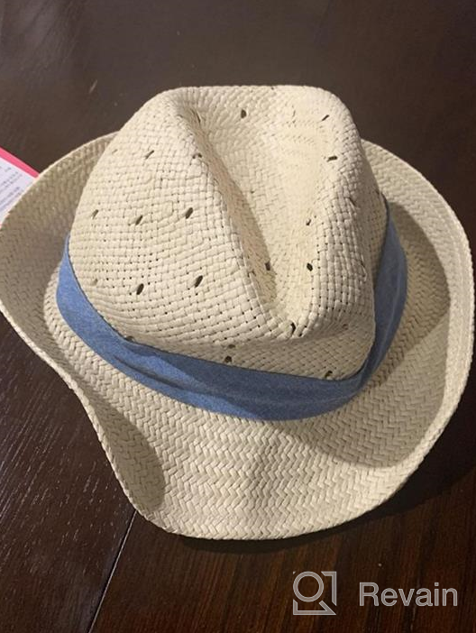 img 1 attached to 👒 LLmoway Kids Summer Straw Hat for Baby Toddler Boys - Fedora Beach Sun Hat - Infant Accessories review by Mat Thompson