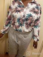 img 1 attached to Women'S Floral Printed Button Down Hawaiian Shirt Blouse Tops review by Natalie Grant