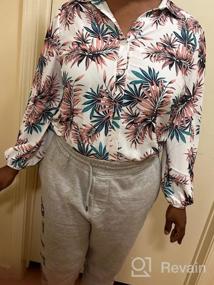img 5 attached to Women'S Floral Printed Button Down Hawaiian Shirt Blouse Tops