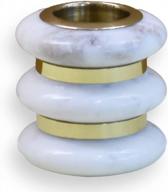 beautiful circular marble tealight candle holder with brass inlay - perfect for weddings, dining, birthdays & more! logo