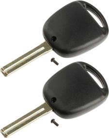 img 1 attached to 🔑 2-Pack Key Fob Long Shell Case & Pad for Lexus - Uncut Keyless Entry Remote