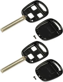 img 3 attached to 🔑 2-Pack Key Fob Long Shell Case & Pad for Lexus - Uncut Keyless Entry Remote