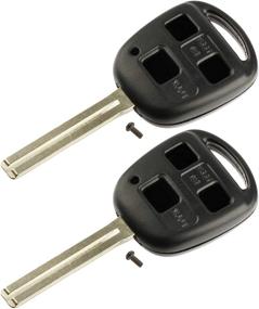 img 2 attached to 🔑 2-Pack Key Fob Long Shell Case & Pad for Lexus - Uncut Keyless Entry Remote