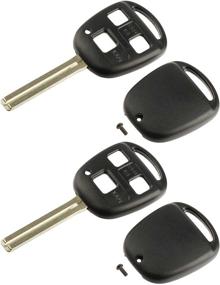 img 4 attached to 🔑 2-Pack Key Fob Long Shell Case & Pad for Lexus - Uncut Keyless Entry Remote