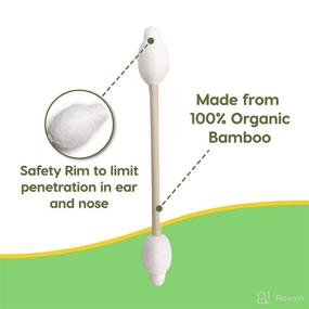 img 2 attached to Organic Baby Safety Cotton Swabs - 220 Count - Eco-Friendly & Biodegradable - Made with Bamboo & Cotton