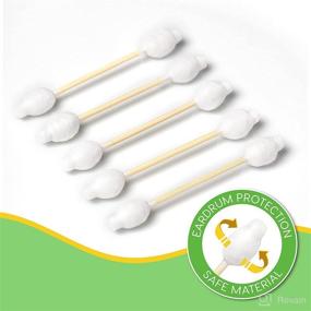 img 3 attached to Organic Baby Safety Cotton Swabs - 220 Count - Eco-Friendly & Biodegradable - Made with Bamboo & Cotton