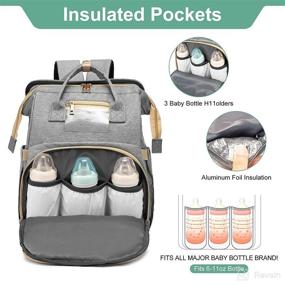 img 1 attached to 🎒 3-in-1 Diaper Bag Backpack with Changing Station - Mommy Bag Registry for Baby Shower Gifts - Baby Diaper Bag for Boys Girls - Sun Shade & Insulated Material - Grey