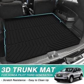 img 3 attached to All-Weather Durable Rear Cargo Trunk Mat: Mixsuper Custom Fit for 2016-2022 Honda Pilot, Behind The 2nd Row - Top-Notch Pilot Accessories for Enhanced Trunk Protection!