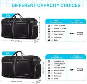 img 1 attached to Pack More With Gonex 100L And 150L Large Travel Duffle Bags: Lightweight, Water-Repellent, With Shoe Compartment, Perfect For Gym, Camping, And Weekends