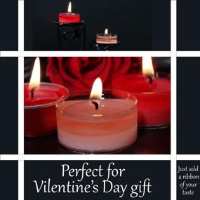 img 1 attached to Получите романтику в упаковке по 24 штуки: розовые и красные лепестки роз CandleNScent, ароматизированные свечи, чайные свечи на День святого Валентина