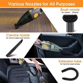 img 1 attached to 🧹 Powerful Cordless Car Vacuum Cleaner with Bonus HEPA Filter and 3 Attachments - Mazqetih Portable 12V DC, 15FT Cord