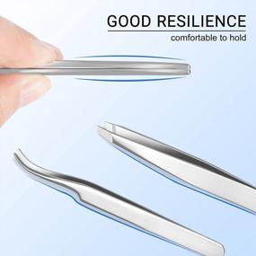 img 2 attached to Stainless Steel Eyelash Cluster Tweezers Set - 2 Pcs QUEWEL Lash Applicator Tool For Easy Lash Application And Removal, Perfect For DIY Lashes And Cluster Extensions, Silver