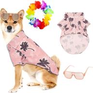 🌺 summer vibes: stylish hawaiian dog shirt set with sunglasses and wreath - perfect for small to medium pets логотип