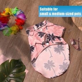 img 1 attached to 🌺 Summer Vibes: Stylish Hawaiian Dog Shirt Set with Sunglasses and Wreath - Perfect for Small to Medium Pets