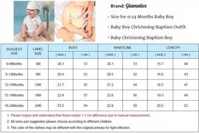 img 3 attached to Stylish Infant Baby Boy Christening Baptism Outfit - Glamulice Romper & Clothes