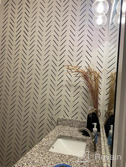 img 1 attached to STENCILIT® Herringbone Simple Wall Stencil For Painting XL 22X40 In Large Stencil For A Modern Wall Decor Herringbone Wall Stencil For Painting Large Pattern review by Carlito Tardy