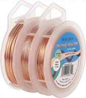 benecreat tarnish resistant copper wire set - 3 rolls of 18, 22, and 28 gauge jewelry wire for crystal wrapping, beading, ring making, and other craft projects logo