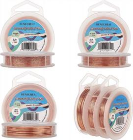 img 3 attached to Benecreat Tarnish Resistant Copper Wire Set - 3 Rolls Of 18, 22, And 28 Gauge Jewelry Wire For Crystal Wrapping, Beading, Ring Making, And Other Craft Projects