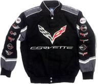 🧥 jh design twill jacket with embroidered logos for corvette c7 logo