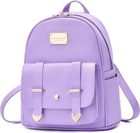 img 4 attached to 🎒 Stylish Leather Fashion Backpacks for Teenage Women: Shoulder Handbags & Wallets