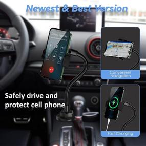 img 3 attached to 📱 Lopnord Car Cup Holder Phone Mount: Wireless Charger for iPhone 13/12/11 Pro Max, Samsung Galaxy S22/S21, Auto Clamping & Charging