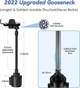 img 1 attached to 📱 Lopnord Car Cup Holder Phone Mount: Wireless Charger for iPhone 13/12/11 Pro Max, Samsung Galaxy S22/S21, Auto Clamping & Charging