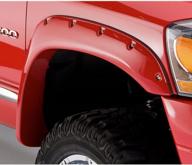 bushwacker pocket/rivet style front fender flares 2-piece set, black, smooth finish 50017-02 fits 2002-2008 dodge ram 1500; 2003-2009 ram 2500, 3500 logo