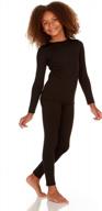 cozy up with thermajane's ultra-soft girls' thermal underwear set - perfect winter base layer! logo