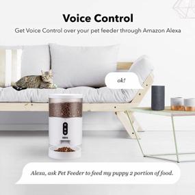 img 1 attached to HBN Automatic Cat Feeders, 4L Dog Food Dispenser Dry Food,Work With Alexa And Voice Recorder,2.4Ghz Wi-Fi Enabled App Control