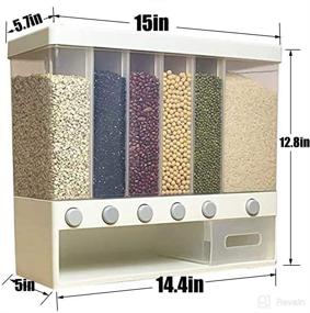 img 2 attached to Convenient Wall Mounted Dry Food Dispenser for Whole Grains, Rice, Nuts, Beans & Cereals - Space Saving Rice Storage Tank with Free Cereal Output Control