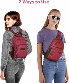 img 2 attached to PACKISM Women'S Small Adjustable Backpack With Multiple Compartment Pockets Crossbody Purse